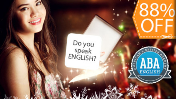 [Imagen:Merry Christmas! ¡Paga $29 en lugar de $239 por 12 meses de clases de inglés en línea con ABA English!]