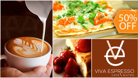 [Imagen:¡Paga $8 y consume $16 en todo el Riquísimo menú de Comida, Postres y Cafés de Viva Espresso!]