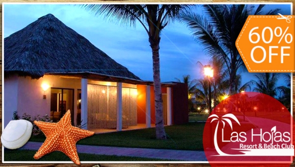[Imagen:¡Paga $60 en vez de $149 por Estadía de 1 Noche Hasta para 4 Personas en Bungalow Junior en el Exclusivo Las Hojas Resort Beach and Club!]