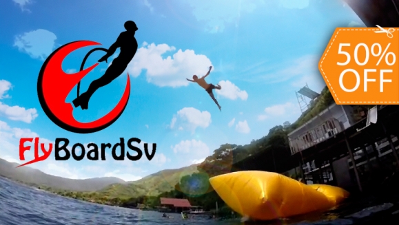 [Imagen:¡Empápate de Adrenalina! ¡Paga $10 en lugar de $20 por 6 Saltos en Blob Jumper en el Lago de Coatepeque con FlySports El Salvador!]
