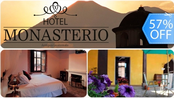 [Imagen:¡Paga Q280 en lugar de Q650 por Estadía para 2 en Habitación Doble en Hotel Monasterio en La Antigua!]