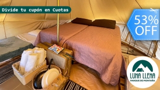 [Imagen:¡Glamping para 4! Carpa de Lujo, Picnic, Pizza, Bicicletas, Actividades de Aventura y Más.]