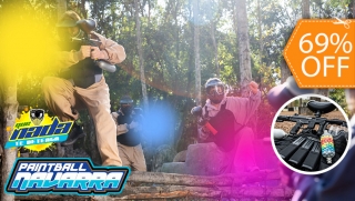 [Image: Batalla de Paintball Premium para 6: 6 Armas de Élite + 780 Paintballs + Equipom]