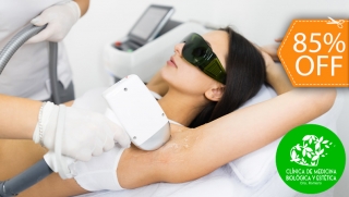 [Image: 6 Sesiones de Depilación Láser en Área a Elección: Piernas, Axilas o Bikinim]