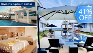 [Image: ¡Estadía Hasta Para 4 en Monterrico! Habitación Doble con A/C, Playa Privada, Piscinas y Más.m]