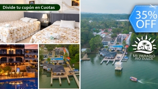 [Image: ¡Estadía de 2 Noches Hasta Para 4 Personas en Río Dulce! Habitación Doble con AC, Piscinas,4 Desayunos y Másm]