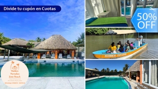 [Image: ¡Estadía Para 2 en la Playa! Habitación Doble con AC, Playa, Piscinas, Jacuzzi, Viaje en Lancha y Más.m]