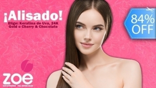 [Image: Alisado de Keratina a Elección entre 24K Gold o Cherry &amp; Chocolate + Reactivaciónm]