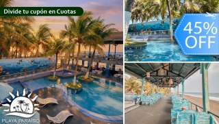 [Image: Estadía de 1 Noche Para Hasta 2-4 Personas en Monterrico: Habitación con A/C, Playa, Piscinas, Amenidades y Másm]