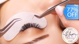 [Image: Extensión de Pestañas Pelo a Pelo Clásicas o Híbridas + Depilación de Cejas con Cera + Limpieza de Párpadom]
