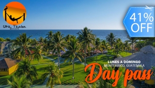 [Image: Day Pass para 2 en Utz Tzaba Beach, Monterrico + Q125 Consumibles en El Menú Abierto del Restaurantem]