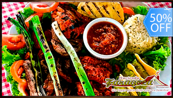 [Image: ¡Paga Q199 en lugar de Q400 por Parrillada Zaragoza hasta para 4 Personas con: 12 Oz. de Puyazo o Lomito + 12 Oz. de Filete de Pollo + 3 Longanizas + 3 Chorizos + Entrada de Sopa + Guarniciones de Papas Fritas, Frijoles, Cebollines, Chirmol y Más!m]