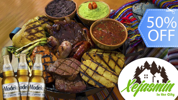 [Image: ¡Paga Q189 en vez de Q378 por Parrillada Xejasmin para 3 con: Puyazo + Pollo +  Lomo de Cerdo Adobado o Costilla + Longanizas + Chorizos + Guacamol, Frijoles, Papas Asadas, Cebollines + Tortillas o Pan + 3 Cervezas Modelo!m]