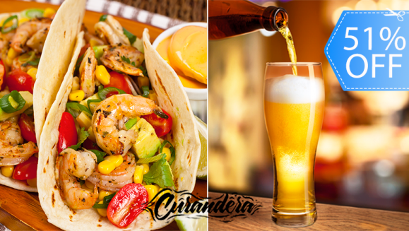 [Image: ¡Paga Q99 en lugar de Q200 por Plato de Tacos para 2 Personas: Camarón o Pulpo + 4 Cervezas Gallo!m]