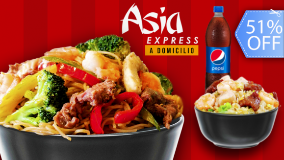 [Image: ¡Paga Q110 en lugar de Q224 por Menú Oriental: 4 Bowls de 1LB c/u con: Arroz Frito o Chow Mein Mixto (Lomito, Pollo y Camarón) o Vegetariano + 4 Dumplings + 1.5 Litros de Pepsi!m]