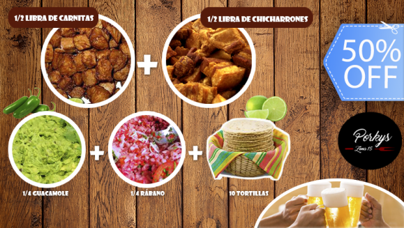 [Image: ¡Paga Q89 en vez de Q178 por Combo para 3 de  ½ Libra de Carnitas + ½ de Chicharrón + Guacamole, Rábano, Tortillas, Limón y Picante + 3 Micheladas o 3 Bebidas en Lata!m]