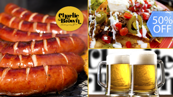 [Image: ¡Paga Q67 en lugar de Q134 por Orden de Salchichas Frankfurt + Plato de Nacho de la Casa + 2 Tarros de Cerveza!m]