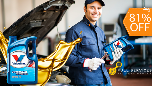 [Image: ¡Paga $29 en Lugar de $150 por Cambio de 1 Galón de Aceite 10w30 o 20w50 Valvoline + Filtro de Aceite Estándar + Revisión Digital del Líquido de Frenos + Revisión de Check Engine, Frenos, Bujías, Luces y Más!m]