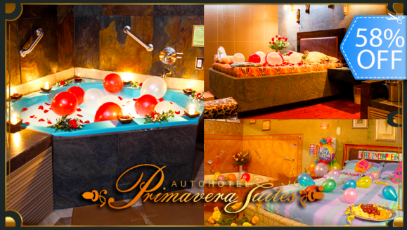 [Image: ¡Paga Q259 en lugar de Q620 por Romántica Velada: 4 Horas de Alojamiento en Suite de Lujo con Jacuzzi y Baño de Burbujas + Decoración a Elegir (Romántica Deluxe, Cumpleaños o Aniversario) y Más!m]