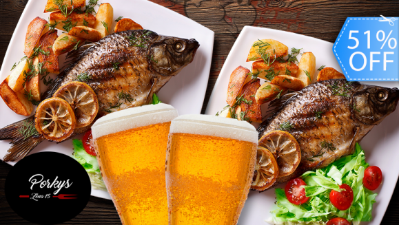 [Image: ¡Paga Q99 en lugar de Q200 por Menú para 2 con: 2 Platos de Mojarra Frita (1 Libra C/U) + Papas Fritas y Ensalada + 2 Tarros de Cervezas o Gaseosas!m]