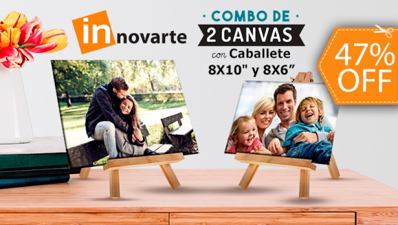 [Image: ¡Paga $8.65 en Lugar de $16.38 por 2 Fotografías (8x10 y 8x6 Pulgadas) Impresas en Canvas y Montadas en Caballetes de Madera!m]