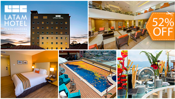 [Image: ¡Paga $79 en Lugar $164 por Estadía para 2 Adultos en Junior Suite + Desayuno Buffet + Cóctel de Bienvenida + Acceso al Roof Top con Piscina Climatizada, Jacuzzi, Sauna Seco y Gimnasio!m]