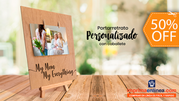 [Image: ¡Paga $4 en Lugar de $8 por Portarretrato Personalizado con Fotografía y Frase Montado en Caballete!m]