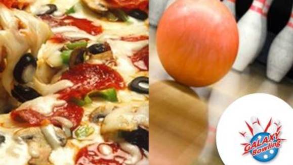 [Image: ¡Paga $25 en vez de $50 por 1 Hora de Alquiler de Pista + Alquiler de 4 Pares de Zapatos + 1 Pizza de 18 Porciones + 1 Orden de Snacks + 2 Picheles de Soda/Té en Galaxy Bowling!m]