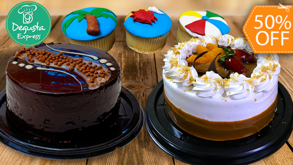 [Image: ¡Hasta La Puerta de Tu Casa u Oficina! ¡Paga $12 en Lugar de $24 por 1 Pastel de Chocolate o Caramelo para 15 Personas con Entrega a Domicilio + 6 Cupcakes Decorados con Fondant!m]