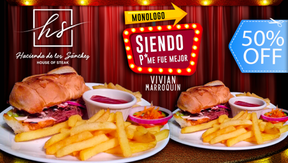 [Image: ¡Paga Q199 en lugar de Q400 por Cena Show para 2 que Incluye: 2 Steak Sandwich + Papas Fritas + Bebidas Naturales + 2 Entradas al Monólogo: “Siendo P* Me Fue Mejor” con la Dra. Vivian Marroquín!m]
