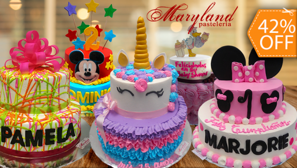 [Image: ¡Paga $35 en Lugar de $60 por Pastel de 2 Pisos con Relleno Premium y Decorado con Plaquitas de Dulce! ¡Rinde hasta para 40 Porciones! ¡Más de 100 Diseños Disponibles!m]