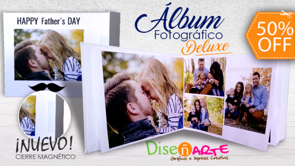 [Image: ¡Paga $15 en Lugar de $30 por Álbum Fotográfico Deluxe de 50 Fotografías, con Pasta Dura, Laminada Mate, Engomada y con Cierre Magnético!m]