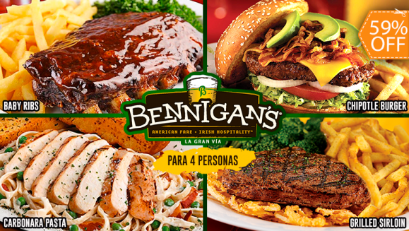 [Image: ¡Paga $29.99 en Lugar de $72.99 por Banquete para 4 Personas con: 1 Entrada de Aros de Cebollas + 4 Platos Fuertes a Elección entre: Grilled Sirloin, Chipotle Burger, Carbonara Pasta, Chicken Tender o Baby Ribs + 4 Sodas o Tés Helados!m]