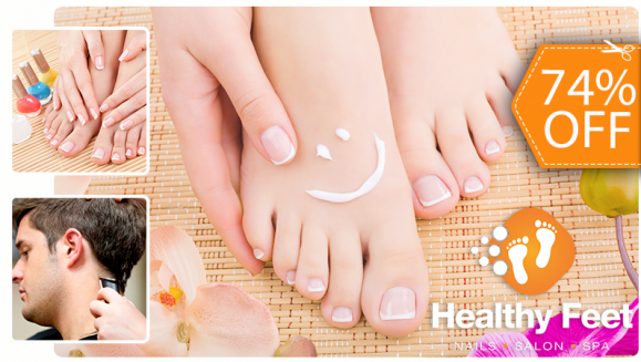 [Image: ¡Paga $10 en Lugar de $38 por Manicure y Pedicure Clínico con Exfoliación en Manos y Pies + Servicio a Elección entre Esmaltado Semi-Permanente OPI o Corte de Cabello para Caballero!m]