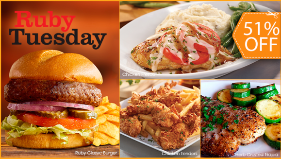 [Image: ¡Paga $29.95 en Lugar de $60.67 por 4 Platos Fuertes: Chicken Fresco, Herb Crusted, Chicken Tenders o Classic Burger + Flatbreads + 4 Limonadas!m]