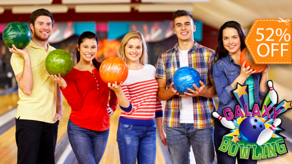 [Image: ¡Vamos al Boliche! ¡Paga $12 en Lugar de $25 por 1 Hora de Boliche para 5 personas + Alquiler de 5 Pares de Zapatos!m]