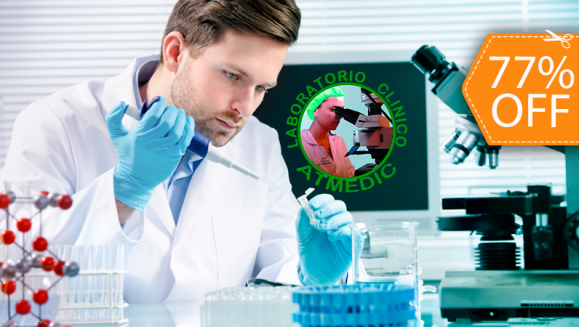 [Image: ¡Paga $14 en Lugar de $60 por Exámenes de Laboratorio Clínico a Elección entre Perfil de Rutina, Infantil, Diabético, Tiroideo, Prostático, Digestivo o de Riñón o Hígado y Páncreas!m]