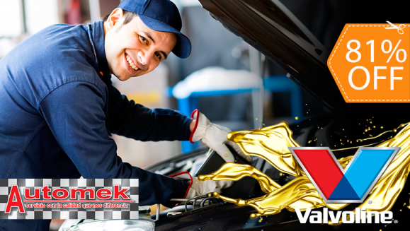 [Image: ¡Paga $29 en Lugar de $150 por Cambio de 1 Galón de Aceite 10W30 o 20W50 Valvoline + Filtro de Aceite Estándar + Revisión de Check Engine, Frenos, Bujías, Luces y Más!m]