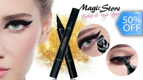 [Image: ¡Paga Q75 en lugar de Q150 por Delineador Mágic Eyeliner &amp; Seal Eyeliner con Vamp Stamp (Plantilla para Lograr La Colita Perfecta en El Delineado)!m]