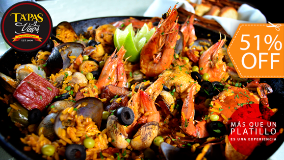 [Image: ¡Paga $28 en Lugar de $57 por Banquete hasta para 3 que Incluye: 1 Paella de Especialidad para Compartir + 3 Sopas de Lentejas o 3 Caldos de Res + 3 Refrescos Naturales, Cervezas o Copas de Sangría!m]