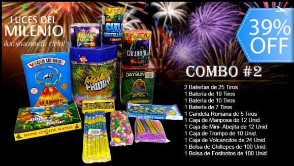 [Image: ¡Paga Q485 en vez de Q800 por Kit de Juegos Pirotécnicos con: 2 Baterías de 25 Tiros + 1 Batería de 19 Tiros + 1 Batería de 10 Tiros + 1 Batería de 7 Tiros + 1 Candela Romana de 5 Tiros + 1 Caja de Volcancitos + 1 Bolsa de Chiltepes y Más!m]