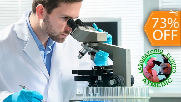 [Image: ¡Paga $16 en Lugar de $60 por Exámenes de Laboratorio Clínico a Elección entre Perfil de Rutina, Infantil, Diabético, Tiroideo, Prostático, Digestivo o de Riñón, Hígado y Páncreas!m]