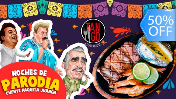 [Image: ¡Paga Q189 en lugar de Q380 por Cena Mar y Tierra para 2 que Incluye: 8 Onzas de Lomito + 8 Onzas de Camarones + Papa al Horno + 2 Bebidas Naturales + 2 Entradas a Show de Entretenimiento a Elección!m]