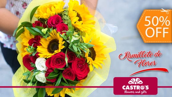 [Image: ¡Paga $25 en Lugar de $50 por Ramillete de 24 Rosas o 12 Girasoles + Globo con Helio!m]