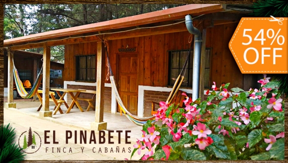 [Image: ¡Paga $85 en Lugar de $185.50 por Estadía de 1 Noche en Cabaña para 6 Personas + 4 Sopas de Res + Quesadilla para Compartir + 6 Cafés + 120 Paintballs + 2 Marcadoras + Tour en El Bosque + Fogata Nocturna + Karaoke + Juegos de Mesa!m]