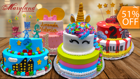 [Image: ¡Paga $39 en Lugar de $80 por Pastel de 2 Pisos con Relleno Premium y Decorado con Plaquitas de Dulce! ¡Rinde hasta para 50 Porciones! ¡Más de 100 Diseños Disponibles!m]