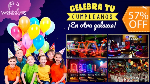 [Image: ¡Paga $100 en Lugar de $230 por Celebración de Cumpleaños para 10 Personas que Incluye: 10 Tarjetas con $20 en Saldo para Juegos + 10 Combos Personales de Pizza o Hotdog y Gaseosa + Decoración con Globos + Uso del Salón de Eventos!m]