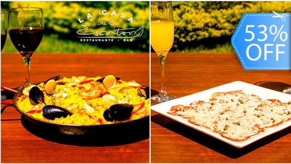 [Image: ¡Paga Q249 en lugar de Q530 por Banquete para 4 que Incluye: 1 Paella Grande de Mariscos + 1 Entrada de Carpaccio de Lomito de Res + Pan + 4 Copas de Vino o Cervezas o Refrescos Naturales!m]