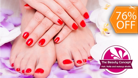 [Image: ¡Paga $12 en Lugar de $50 por Pedicure Spa y Manicure Spa con Exfoliación Detox de Limón y Mascarilla de Lavanda+ Esmaltado Permanente Gelish en Manos y Pies!m]