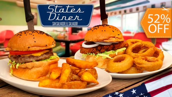 [Image: ¡Paga $11 en Lugar de $22.75 por 2 Classic Cheeseburger o 2 Buffalo Chicken Sandwiches + 2 Sodas con Refill + 1 Chili Cheese Fries!m]